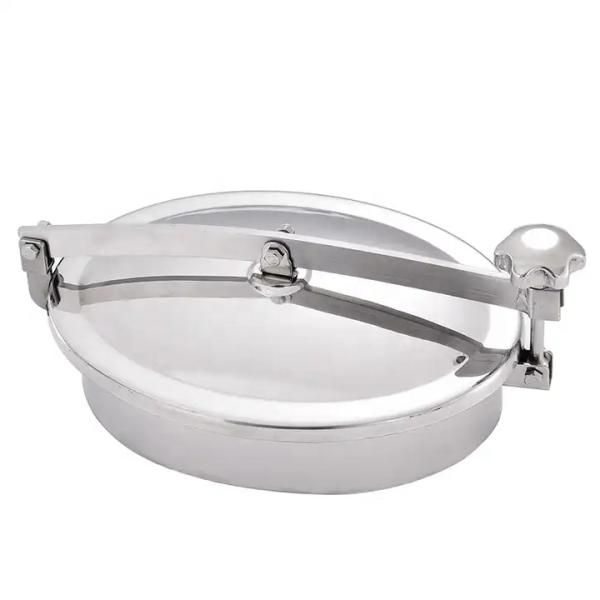 304 316 Stainless Steel Sanitary Manhole Cover For Wine Can Hand Hole Round Shape