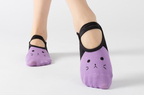 Cotton Material Yoga Grips Socks Backless Yoga Socks Anti-skid Ballet Fitness Socks