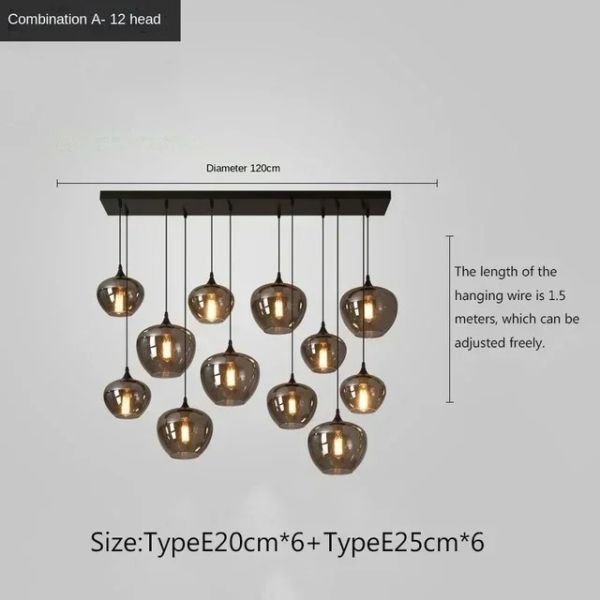 Modern Glass Chandeliers For Dining Tables Living Room Kitchen Office Coffee Hanging Lamp (WH-AP-679)