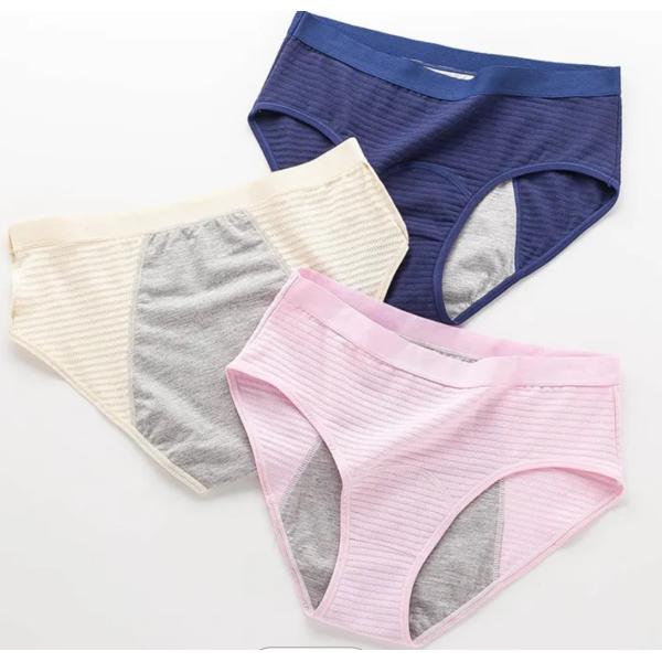 In Stock 3 Layers Multi Color Leakproof Menstrual Panties  Cotton Brief Absorbent Period Underwear For Women