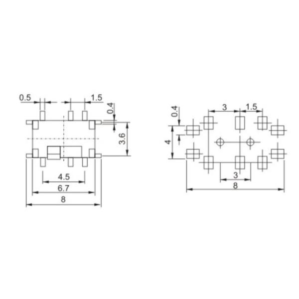 DC 4V переключателей скольжения держателя Pcb миниатюрный для телекоммуникационного оборудования