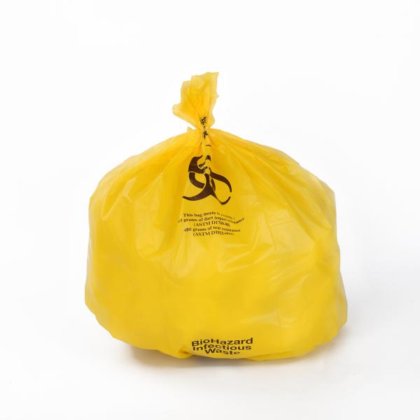 Отход избавления 20L 50L 100L желтый медицинский кладет LDPE в мешки PP HDPE