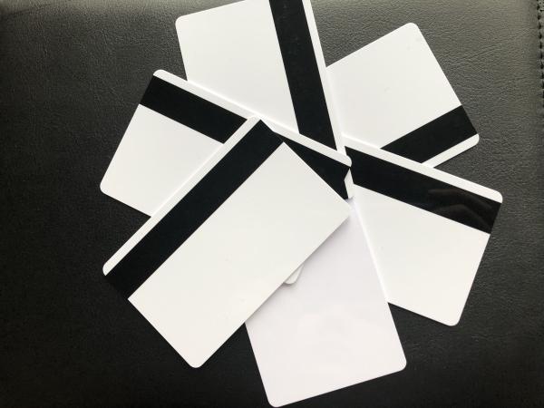 Blank White Glossy PVC Plastic Business Cards With Hico Magnetic 85.5x54x0.76mm