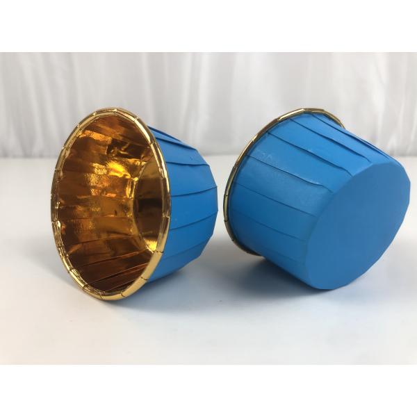 Blue Aluminum Metallic Golden Foil Paper Baking Cups Muffin Cakcups