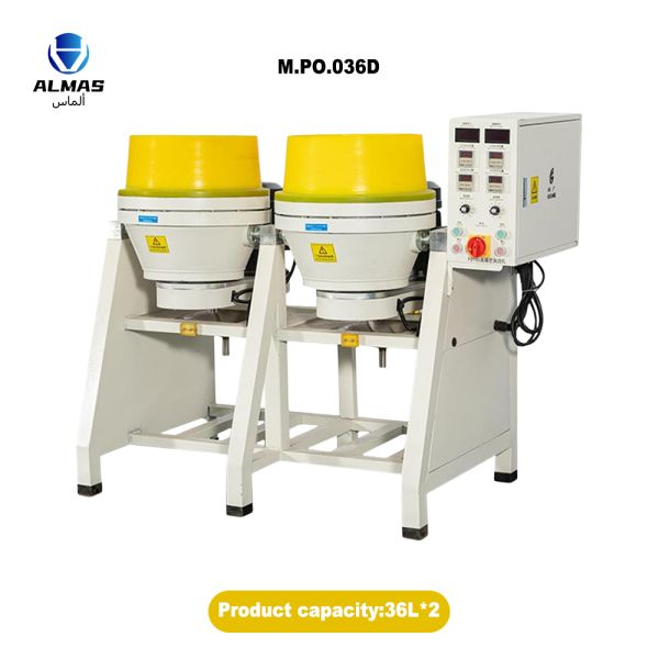 Dual-Barrel Rotary Jewelry Tumbler with 18L Capacity and 550 RPM for Efficient Polishing