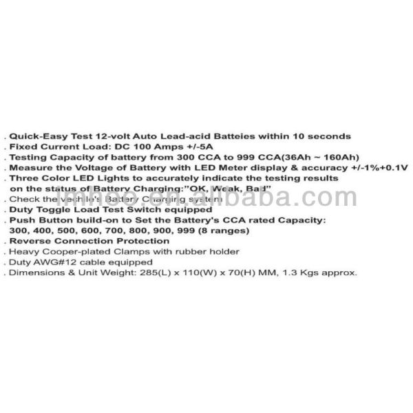 Auto Digital Car Battery Load Tester 12V