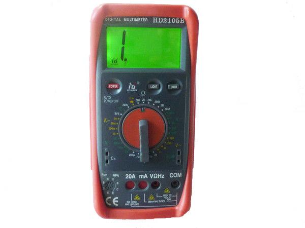 Green Backlight Mechanical Protection DMM Digital Multimeter With 20kHz Frequency Large LCD
