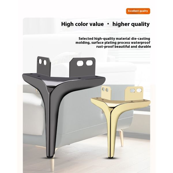 Hot Selling Furniture Accessories Hardware Sofa Legs Metal Furniture Black Corner Coded Bed Legs Gold Furniture Legs