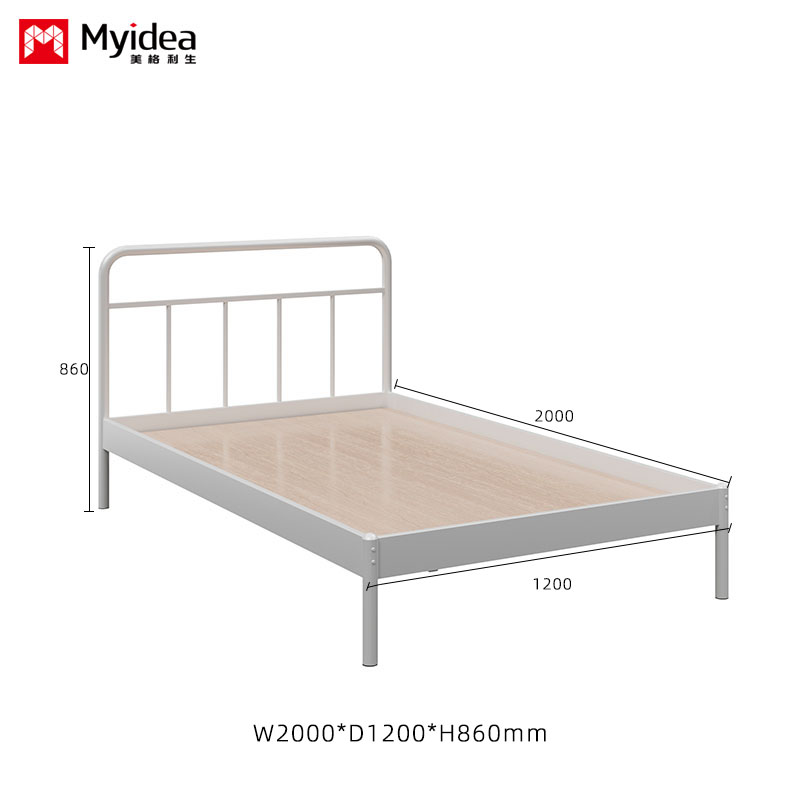 Steel Single Bed Frame for Apartment & Hotel Use, Durable Metal Construction, Heavy-Duty Structure for Long-Term Reliability