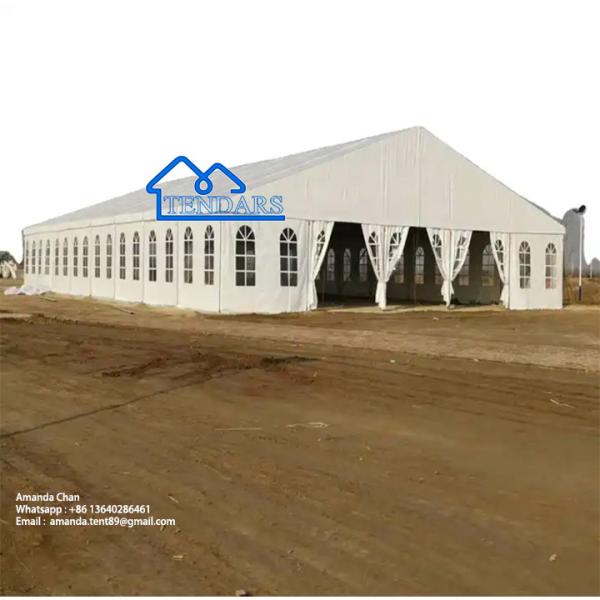 Clear-Span Family Party Marquee Tents Reinforced Alloy Frame Fire-Retardant PVC Extended Canopy Structure