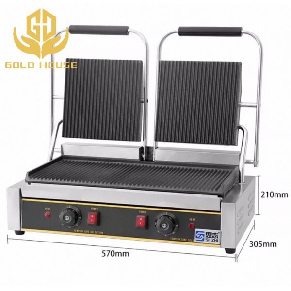 Double Plate Commercial Contact Grill Food Machinery 220V/240V