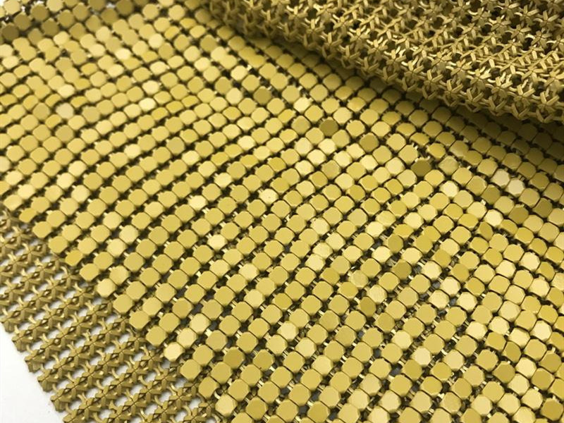 Ткань одежд мягкого гибкого золота сетки Sequin металла 3mm алюминиевая Haute