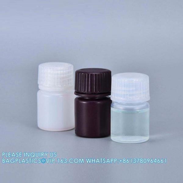 Wholesale 5ml PP Durable Small Round Brown And White Plastic Bottle Food Grade Private Label Medicine Liquid Packaging