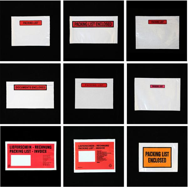 Adhesive Packing List Envelope Transparent Shipping Label Pouch For Mailing And Express Shipping