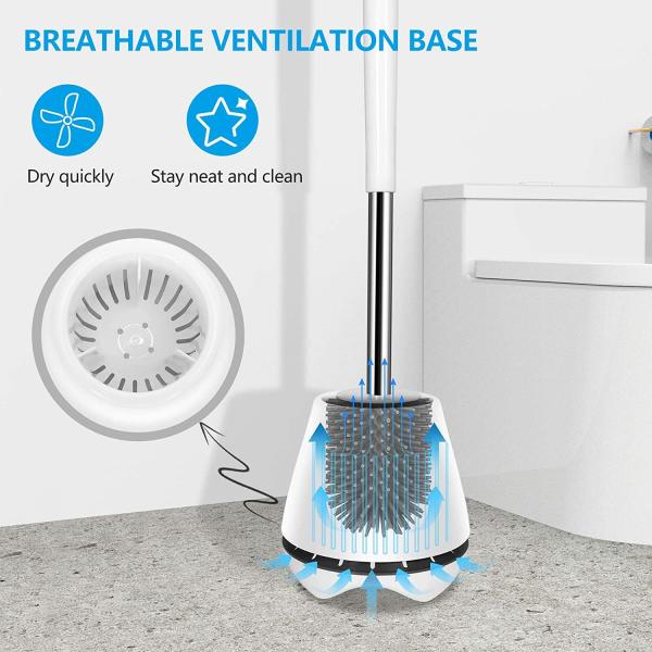 6.7*6.7*7.3 Toilet Brush Holder Set With Tweezers Cleaning 10.9 Ounces