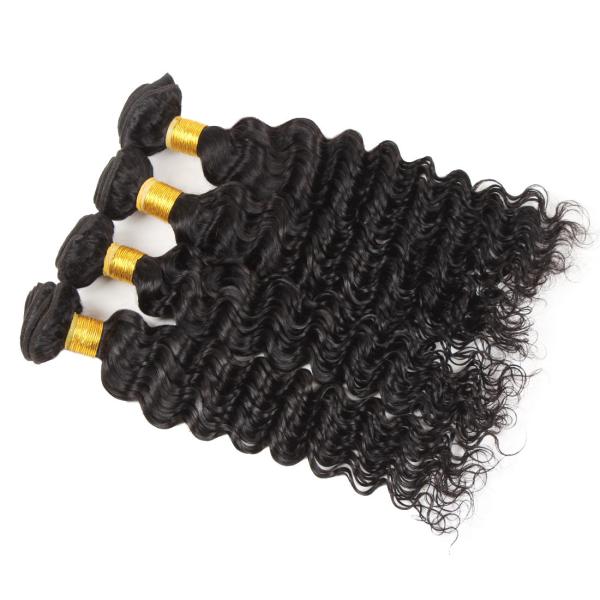 100 gramas de cabelo real das extensões profundas indianas do cabelo da onda do Weave do cabelo humano