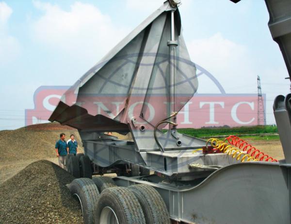 60 Ton Double Axle Dump Trailer 13 / 16 Ton Axle Model 28T Landing Gear