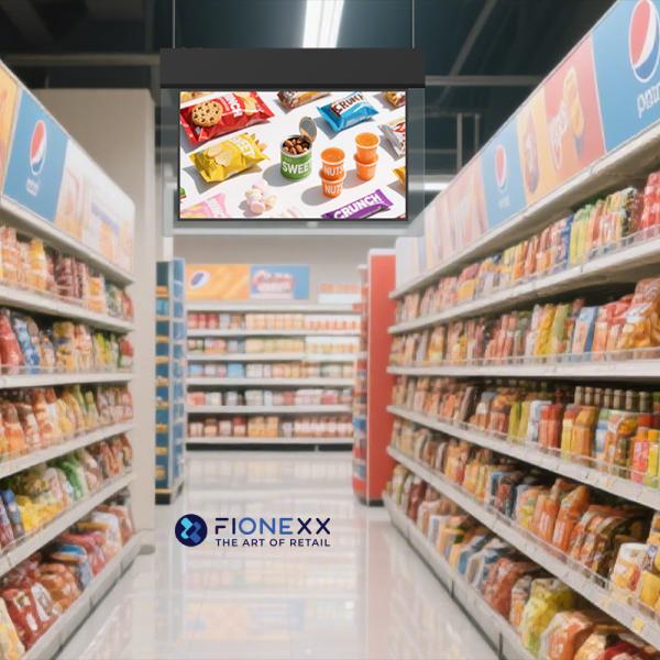 43 Inch Dual Sided Hanging Display 700nits Brightness 5mm Bezel