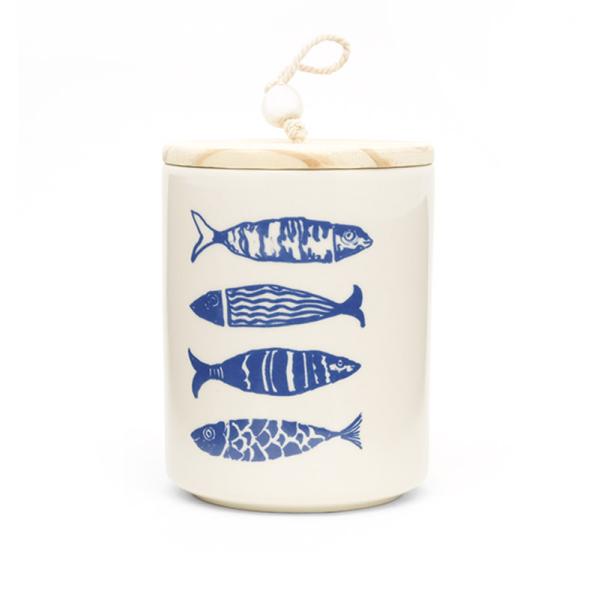 Геометрический океан Синий керамический контейнер настраивает чай кофе сахар хранилище банка для кухни с крышкой и кремниевым ри