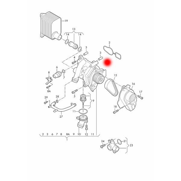OEM 06H121026DD 6H121026AG Водный насос для AUDI A3 CONVERTIBLE /AUDI Q5 ((8RB) 2.0