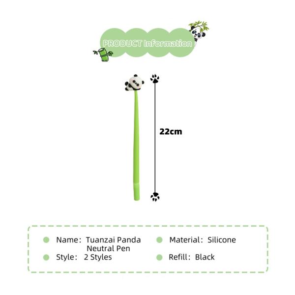 0.5mm Cute Panda Creative Gel Ink Pen Student Stationery Silicone Gel Pen