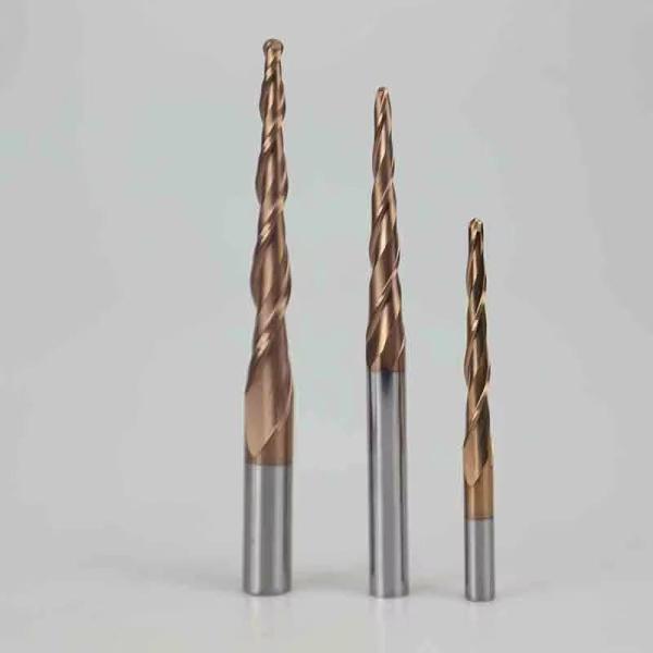 Jinan Hard bar Hot Selling CNC Carving Knife with Double-edged Taper Ball End Milling Cutter 6 * 25 * R1 * 50 Solid Hard Alloy suitable for wood