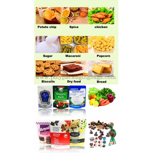 Frosted Printing Stand Up Compound Bag With Zip Lock For Food Packaging