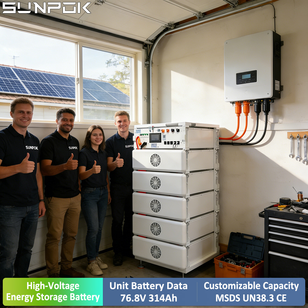SUNPOK High Voltage HV Battery Packs for Solar Energy Storage System 76.8V 314Ah Lithium Ion Battery Pack