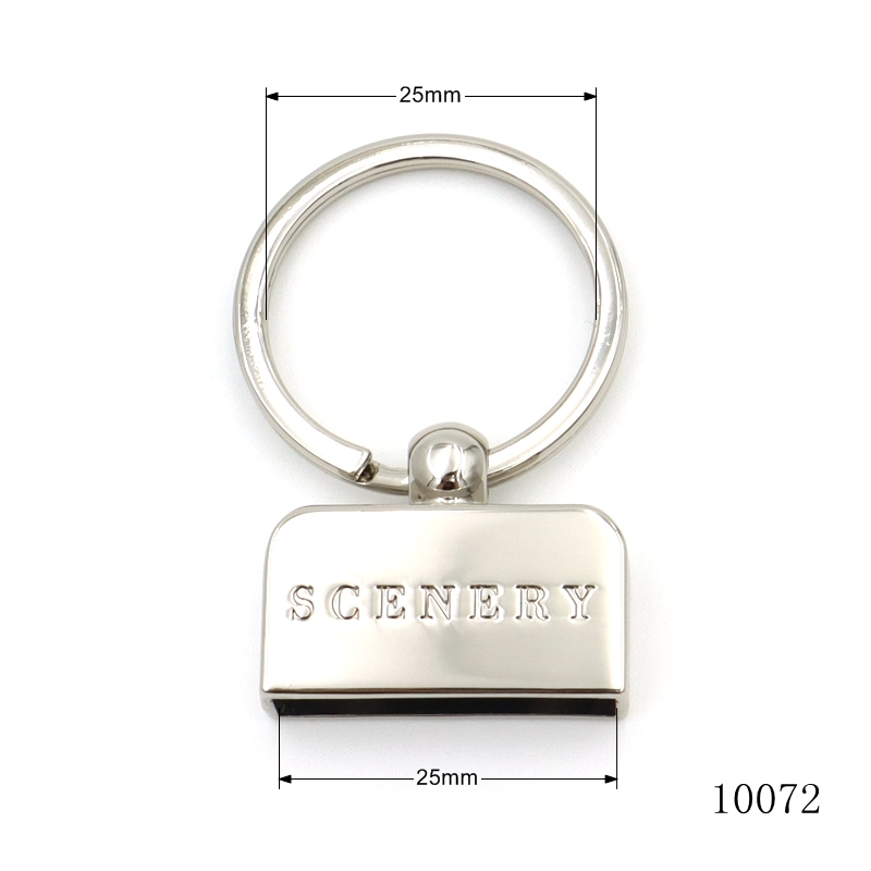 Customize Key Chain Accessories Metal Key Fob Leather Key Fob Hardware With Split Key Rings for Car Key Holder