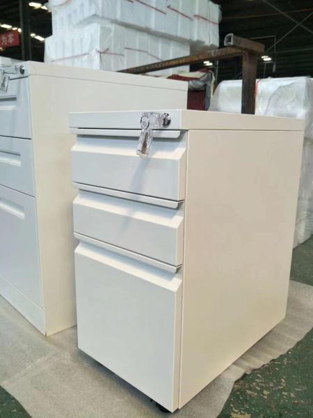 Knocked Down 3 Drawer Steel Mobile Pedestal Drawers Humanized Anti Dumping