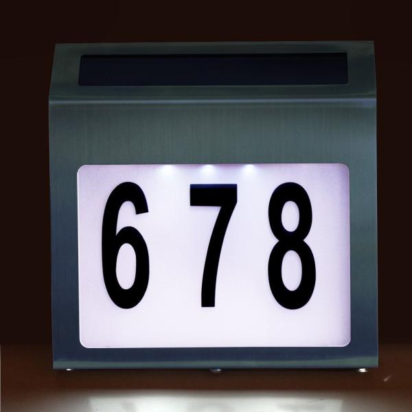 High Luminous Flux Solar Number Light Address Sign Doorplate Lighting for Outdoor Wall