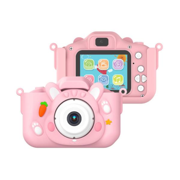 Appareil photo numérique pour enfants X11S Mini à double objectif 1080P, motif lapin de dessin animé, pour enfants