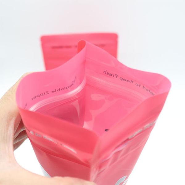 Impresión de logotipo Bolsas de ziplock de Mylar vuelva a cerrarse Color rosa 3.5g con ventana transparente