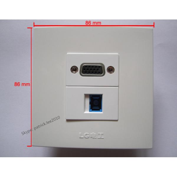 Good Price Wall Outlet 86x86mm SC Optical Fiber + VGA PC Directly Plug For Laptop Home
