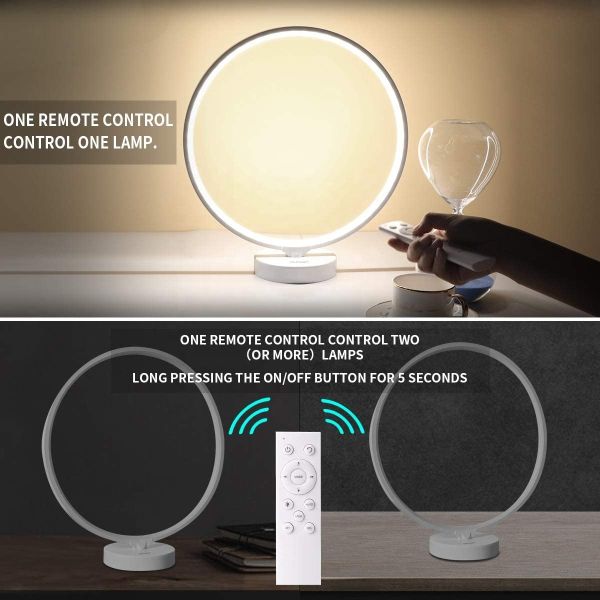 360 Degree Emitting Ring Lamp with Remote Control and 3000K Warm White LED Mood Light for Home Decoration