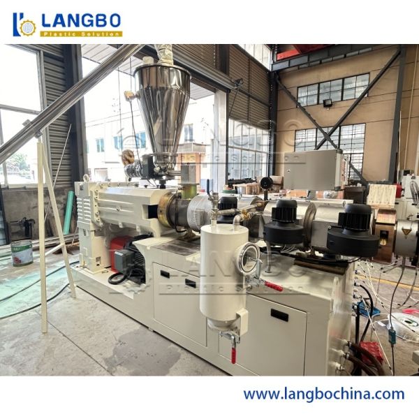 90-250mm PVC Pipe Extrusion Machine with Twin Screw Extruder for Full-Automatically Pipe Production