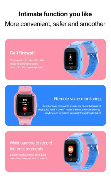4G Sim Card GPS Positioning Watch SOS Phone Call Waterproof D38 Voice Monitoring HD Video Call