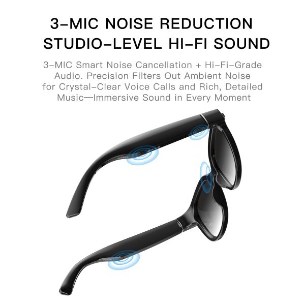 AG66 AI Translation Smart Glasses 13MP Camera Real-time Recognition for Voice Call IP54 Waterproof Customizable APP Voice