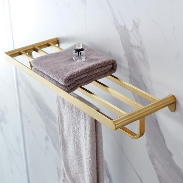 Multi Function Double Bathroom Towel Racks Hardware Custom Logo