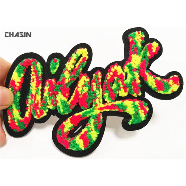 Custom Iridescent Letter Chenille Iron On Patches For Letterman Jackets