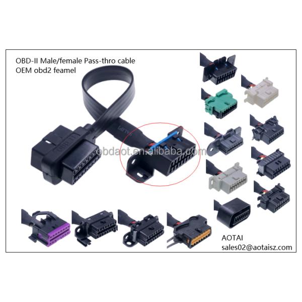 Automobile OBD GPS Tracking Device Custom Wire Harness with Black Option and Applicable Models in Black