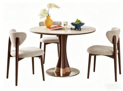 Marble Top Metal Frame Dining Table