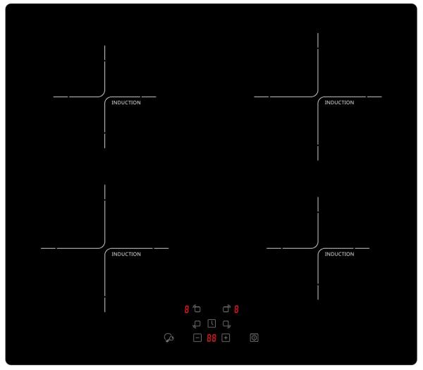 Stainless Steel Trim 7200W 4 Elements 30 Inch Induction Cooktop