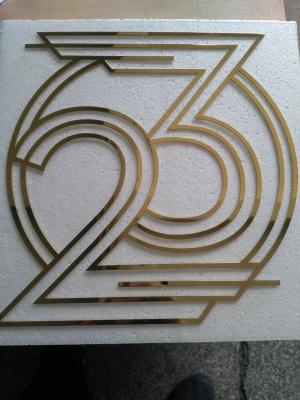 Polished Plated Decorative Metal Letters Signs 3-10mm Depth