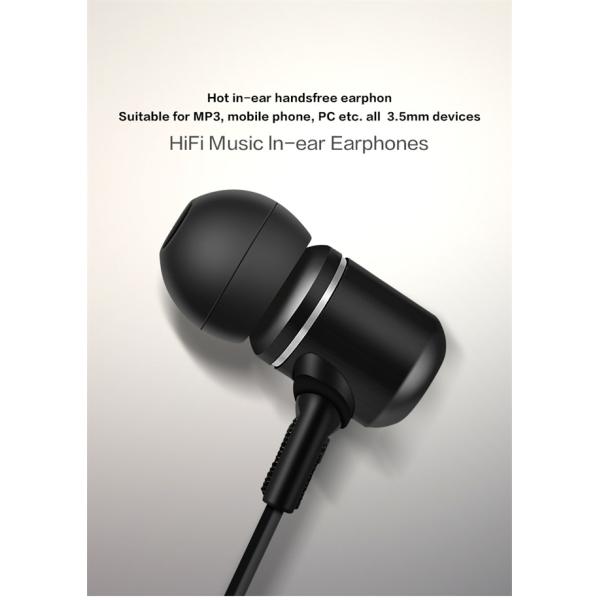 CE RoHs Portable Metal Wired Earphones 10mW Mic Volume Control