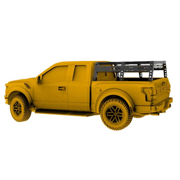 Jeep Gladiator JT Camping Bed Rack with Black Powder Coating and Multiple Accessories