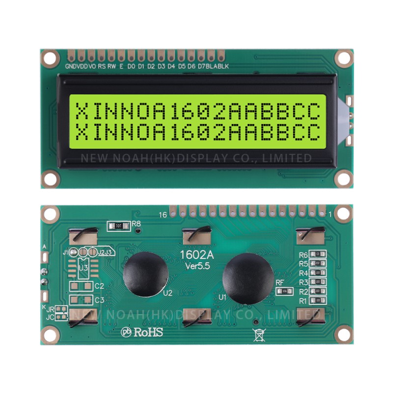 Yellow Green Film 1602A Character LCD Screen Controller ST7066 1.5 Inches Support Scheme Development
