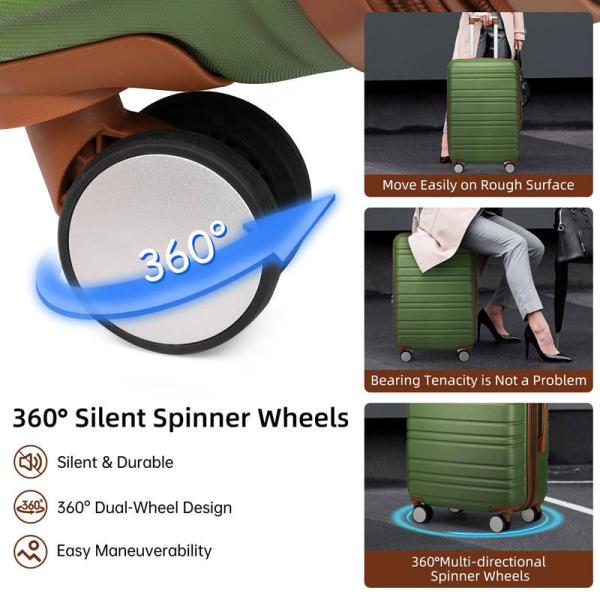 ABS Hardcase Spinner Luggage Hard Sided Suitcase With Mute Wheels
