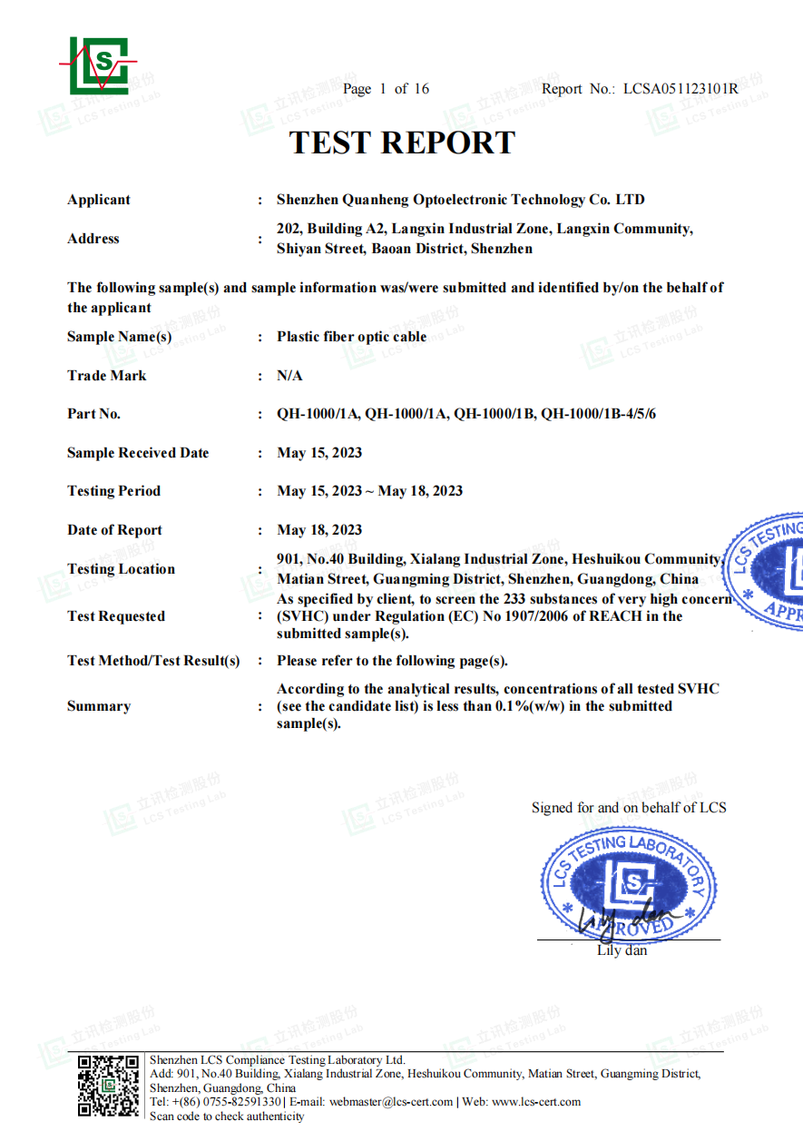 ShenZhen Ruiara Co., Ltd Certifications