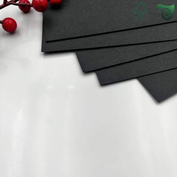 FSC 2mm Thick Grey Board With One Side Black Paper Lamination For Packaging Black Cardboard